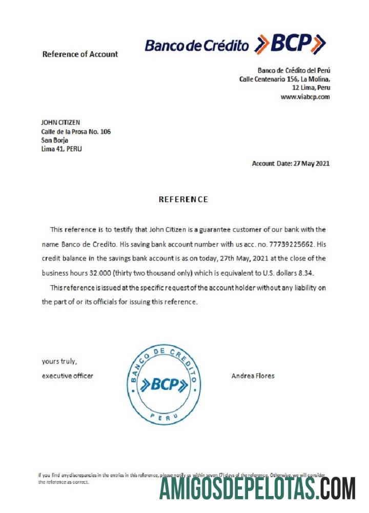 Peru Banco de Credito Referensi makering