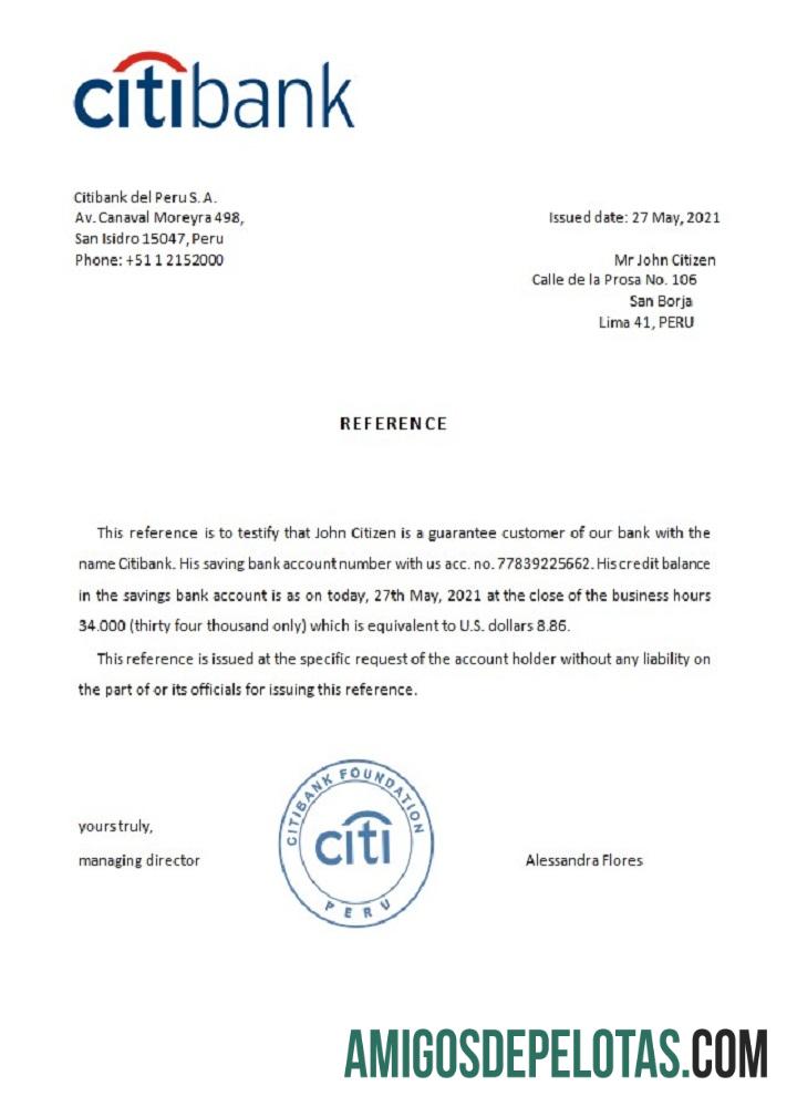 Peru Citibank Referensi templat