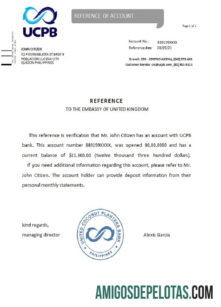 Filipina UCPB Referensi sampel