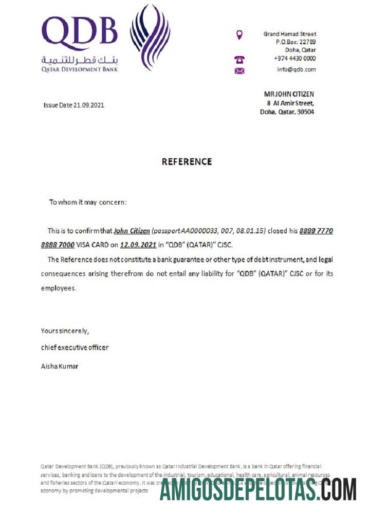 Qatar Development bank closure Referensi desain