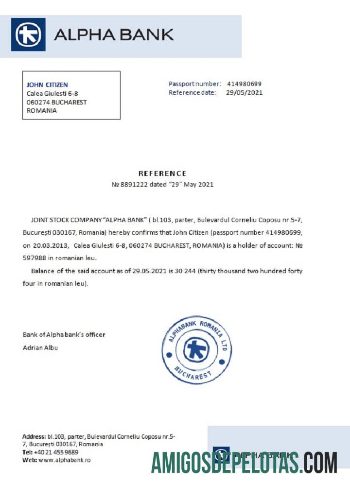 Rumania Alpha bank Referensi pratinjau