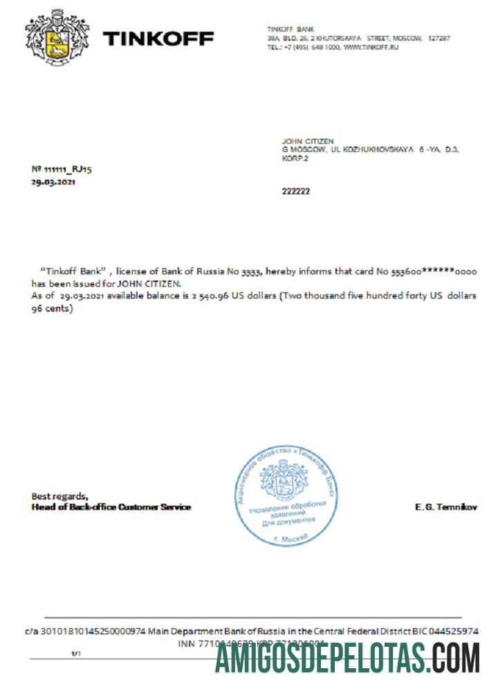Rusia Tinkoff Referensi usd in English makering