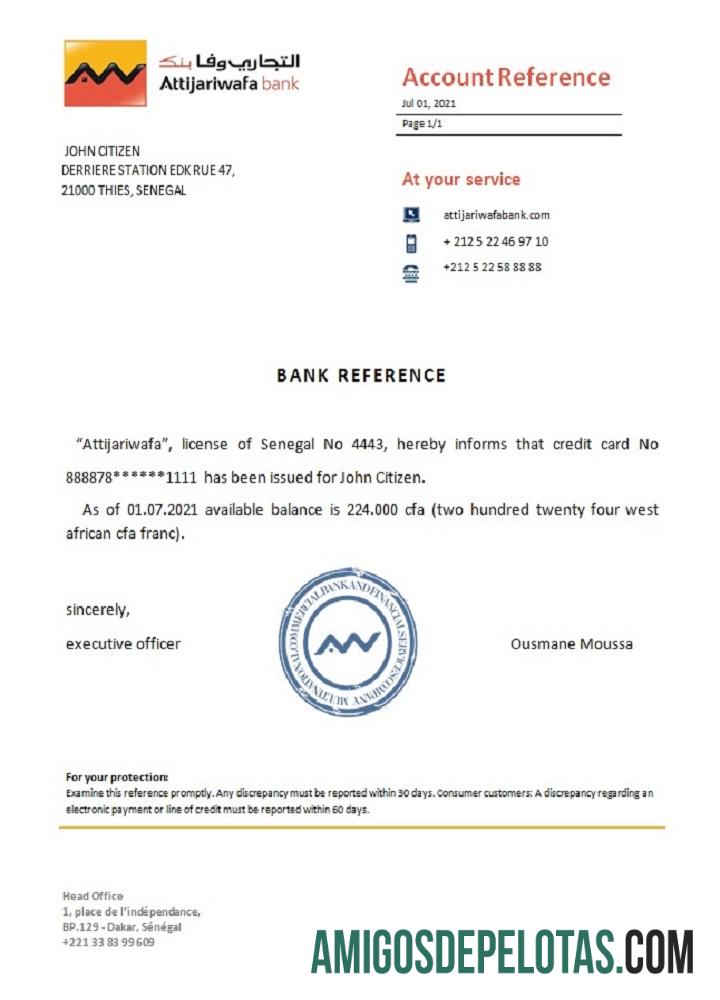 Senegal Attijariwafa bank Referensi desain