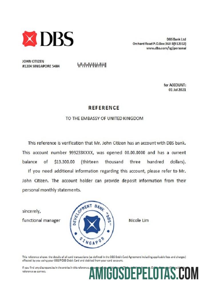 Singapura DBS bank Referensi templat