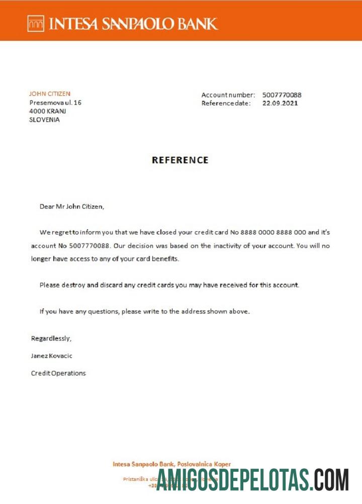 Slovenia Intesa Sanpaolo bank closure Referensi desain