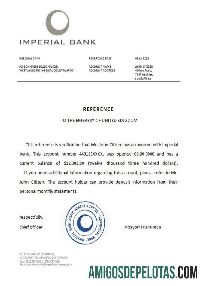 Afrika Selatan Imperial bank Referensi pratinjau