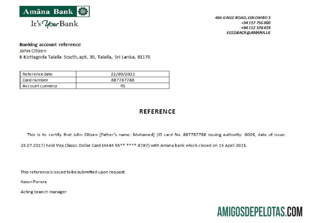 Sri Lanka Amana bank closure Referensi sampel