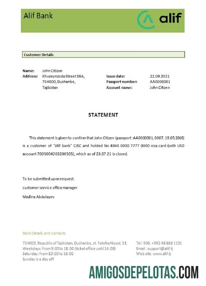 Tajikistan Alif bank closure Referensi makering