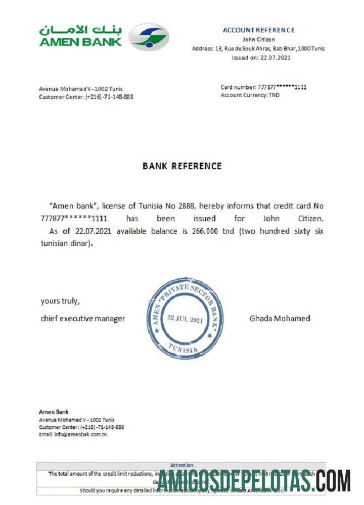 Tunisia Amen bank Referensi desain