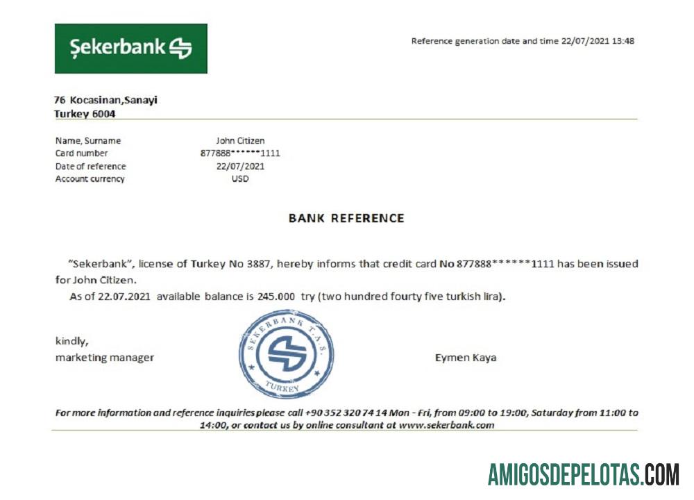 Turki Sekerbank Referensi makering