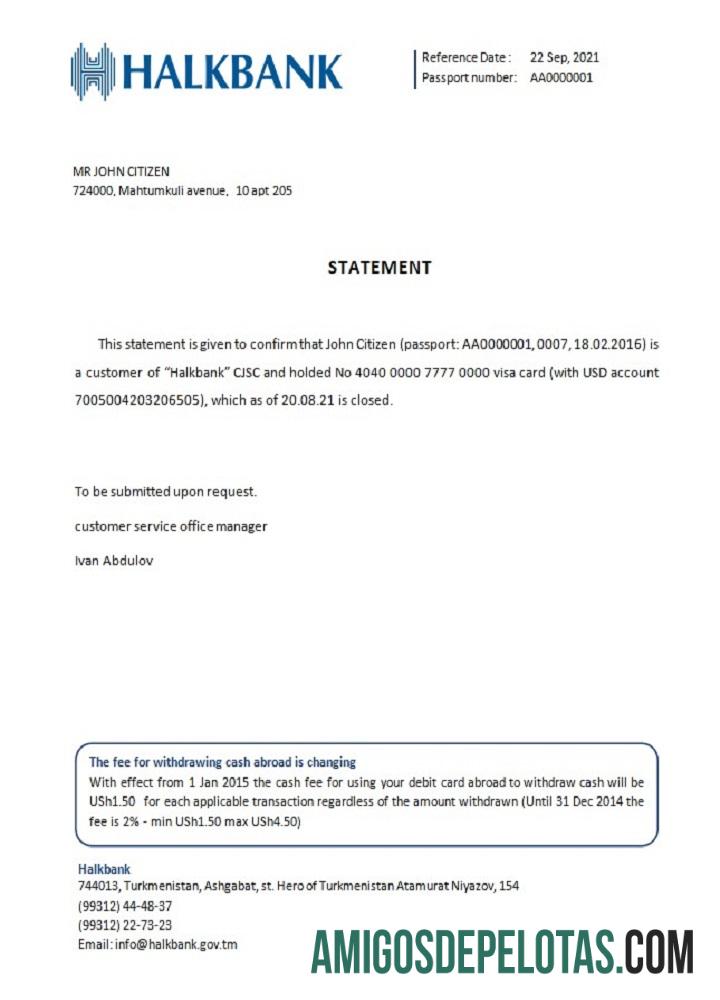 Turkmenistan Halkbank closure Referensi makering
