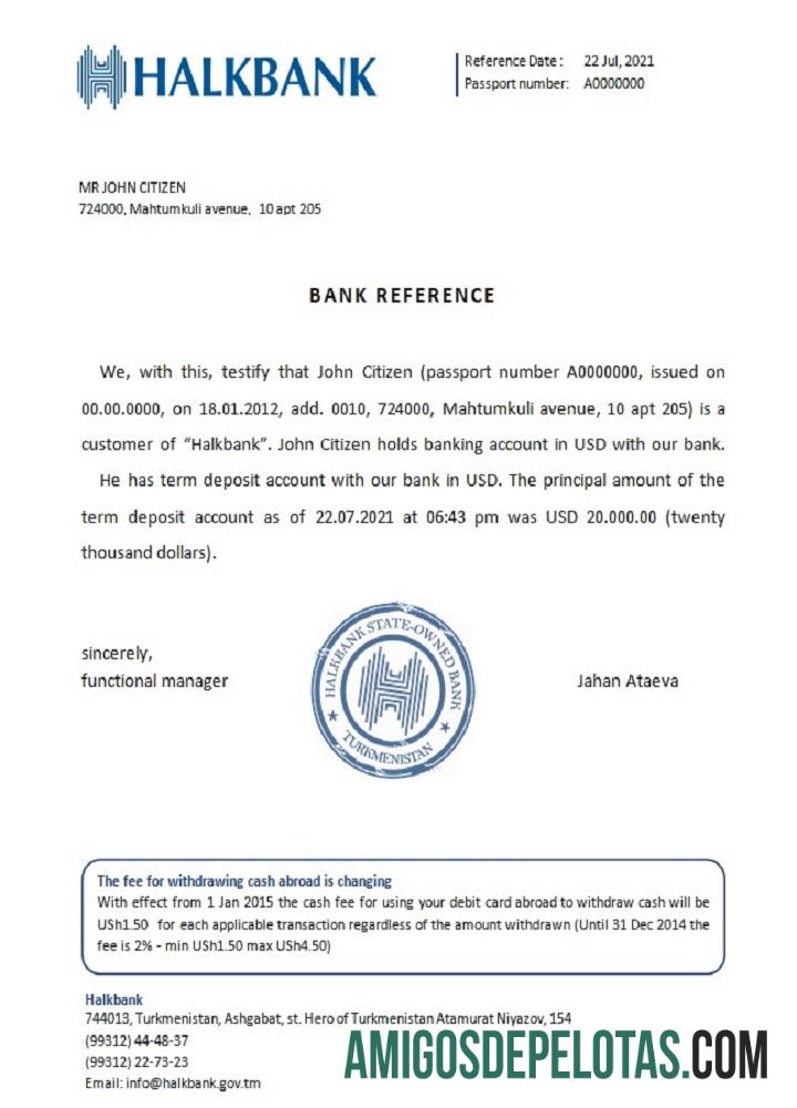 Turkmenistan Halkbank Referensi pratinjau