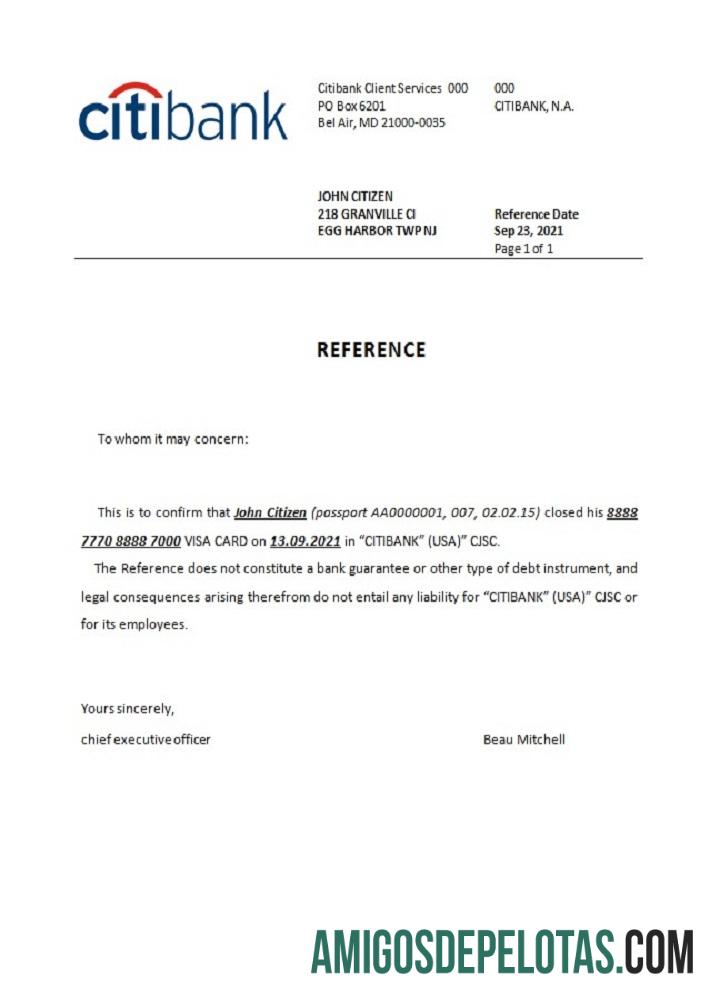 AS Citibank closure Referensi makering