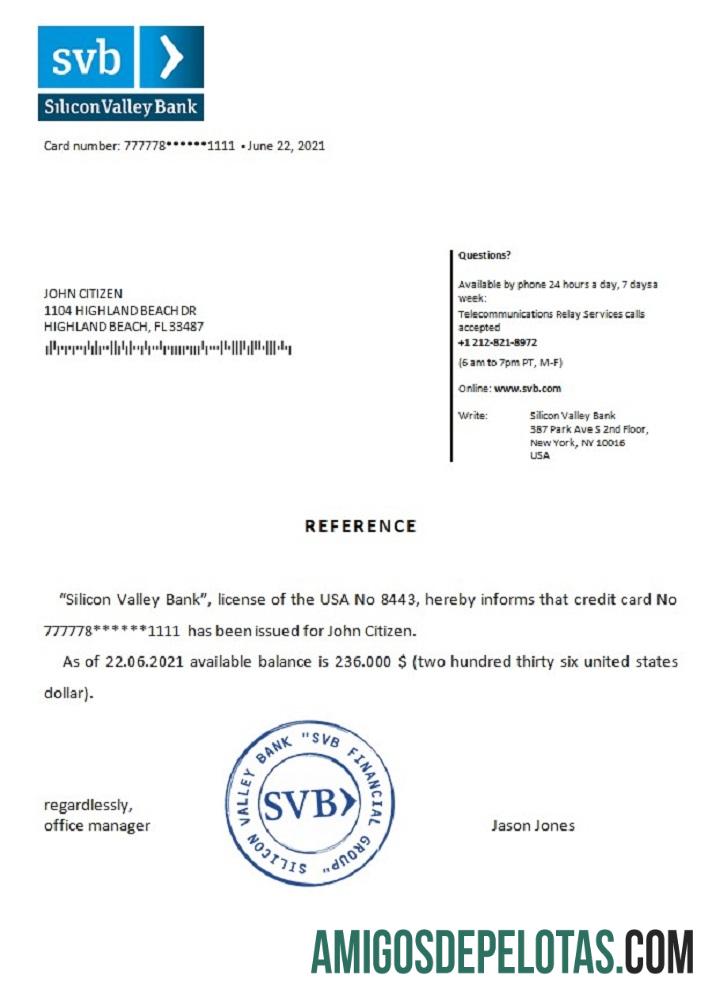 AS Silicon Valley bank Referensi sampel