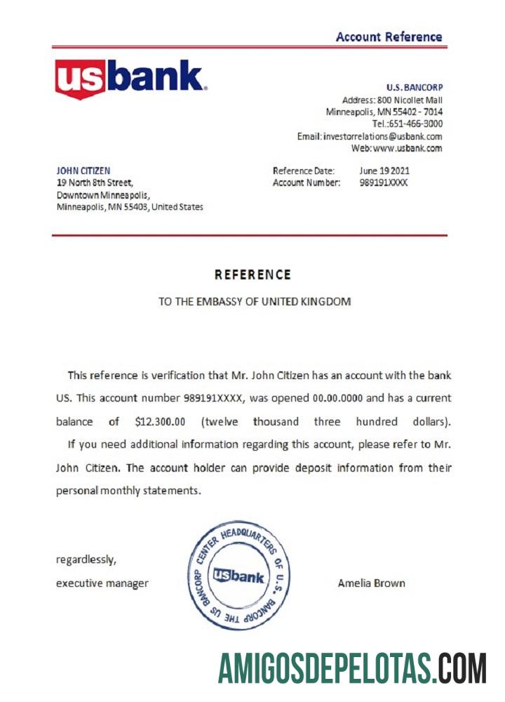 AS U.S. Bankcorp Referensi templat