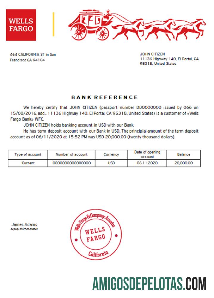 AS Wells Fargo bank Referensi templat