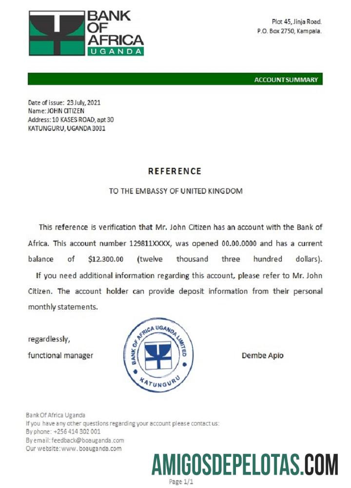 Uganda bank of Africa Referensi pratinjau