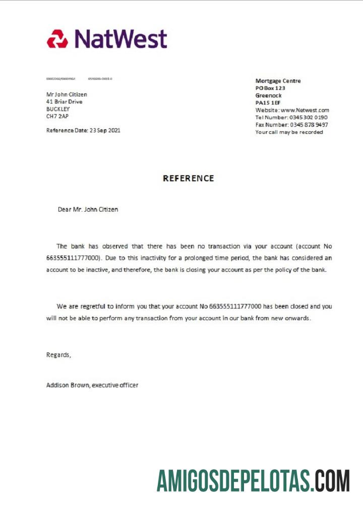 Inggris Raya Natwest closure Referensi desain