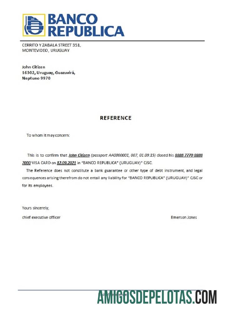Uruguay Banco Repu╠üblica closure Referensi templat