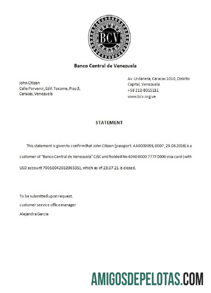 Venezuela Banco Central de Venezuela closure Referensi makering