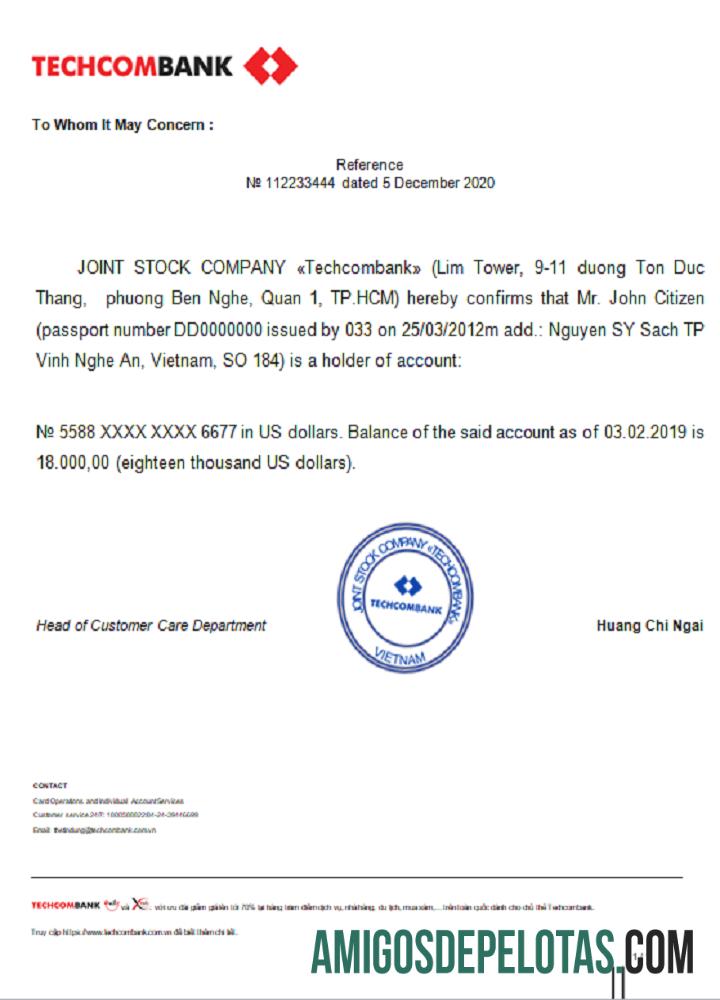 Vietnam Techcombank Referensi makering