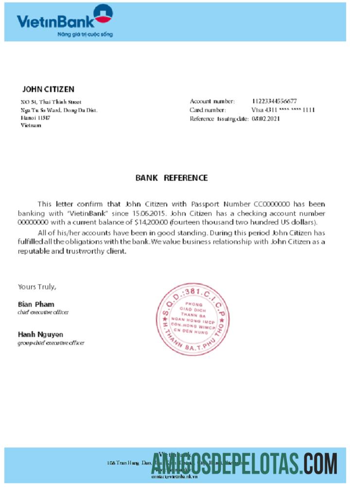 Vietnam Vietinbank Referensi templat