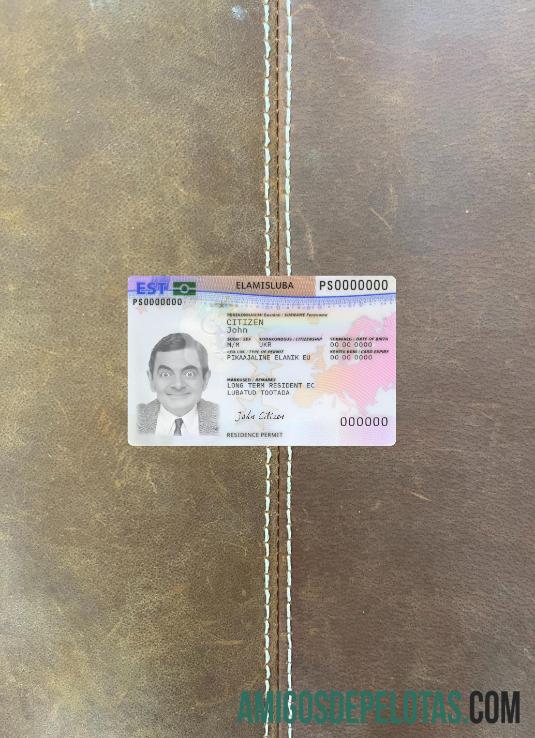 Estonia tempat tinggal izin kartu tampilan foto depan templat