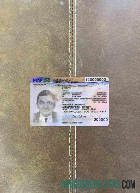 Finlandia tempat tinggal izin versi 2 tampilan foto depan templat