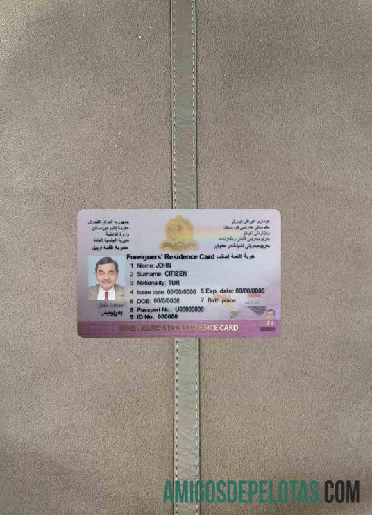 Irak (Kurdistan) tempat tinggal kartu tampilan foto depan templat