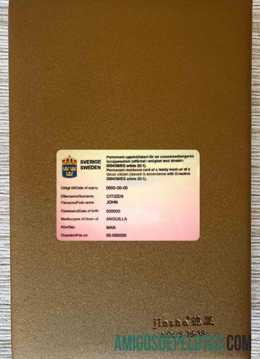 Swedia permanent tempat tinggal kartu tampilan foto depan makering