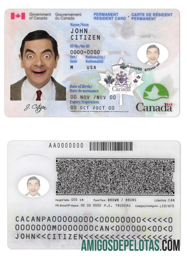 Kanada Permanent penduduk kartu templat