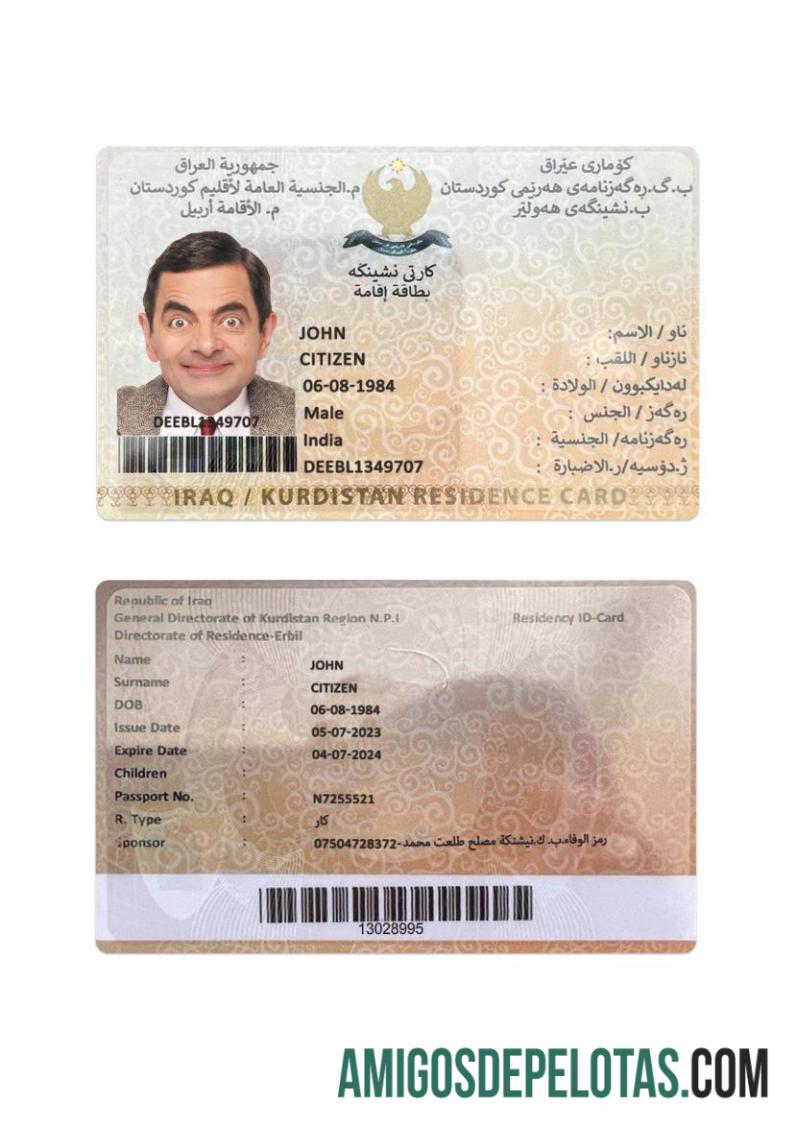 Irak Kurdistan tempat tinggal kartu desain