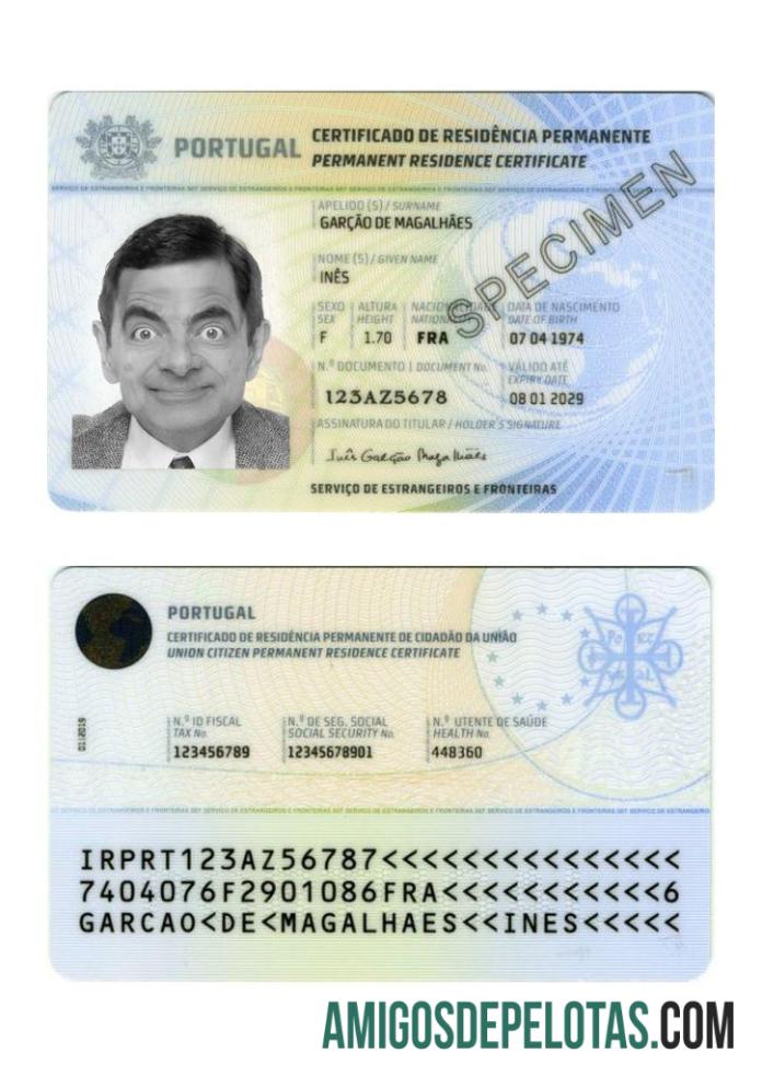 Portugal permanent tempat tinggal sertifikat pratinjau