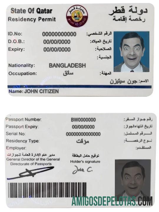 Qatar tempat tinggal izin templat