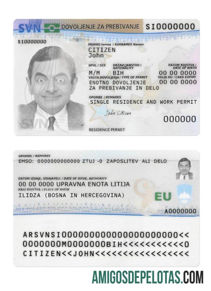 Slovenia tempat tinggal izin kartu desain