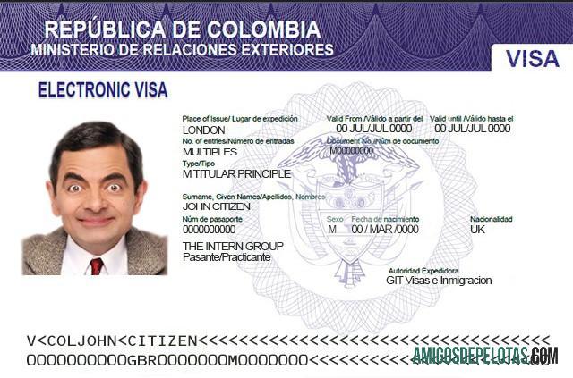 کولمبیا ویزا electronic کارڈ پیش نظارہ