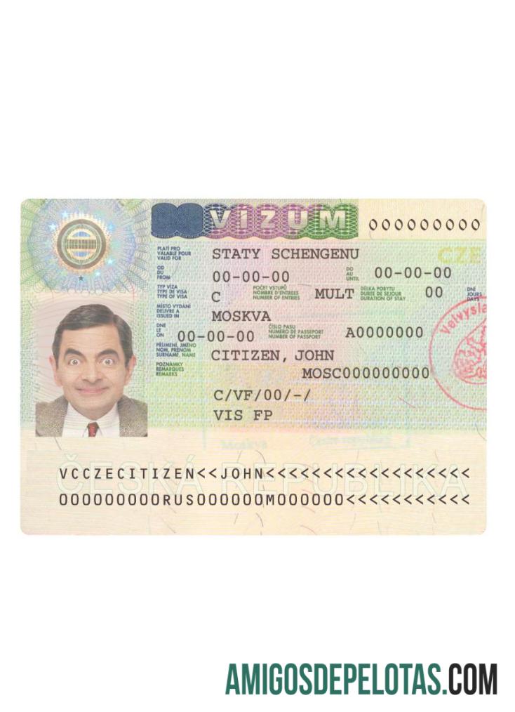 چیک جمہوریہ schengen ویزا نمونہ