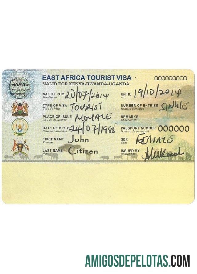 East Africa tourist ویزا ٹیمپلیٹ