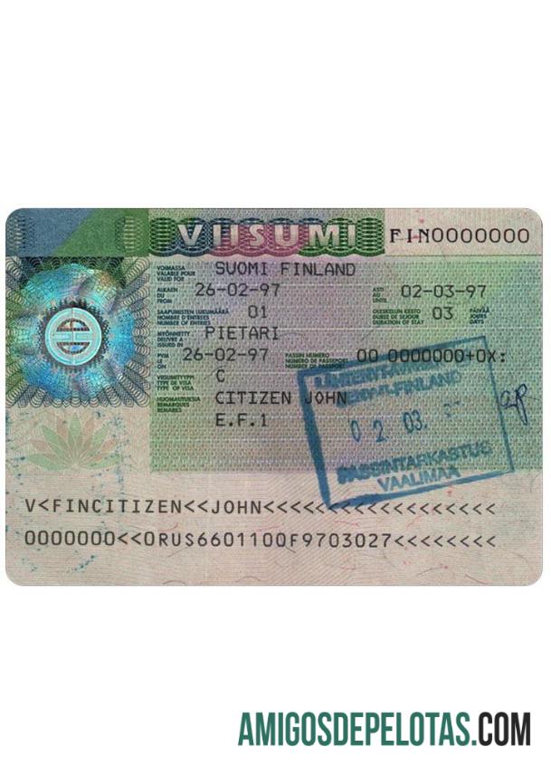 فن لینڈ ویزا ٹیمپلیٹ