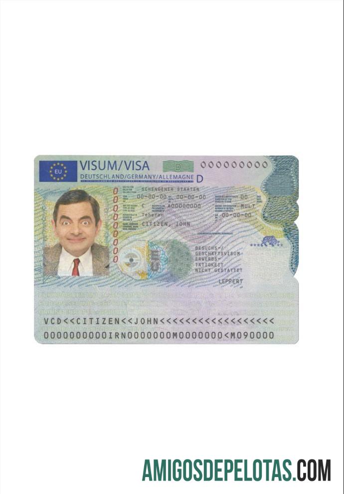 جرمنی Schengen ویزا نمونہ