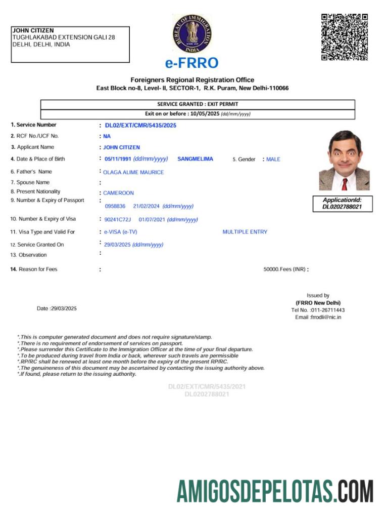 اعلیٰ معیار بھارت e ویزا ٹیمپلیٹ in Word and PDF فارمیٹ, ورژن 3