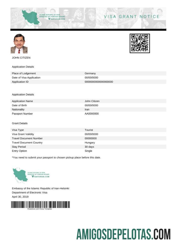 اعلیٰ معیار ایران e ویزا in Word and PDF ٹیمپلیٹ