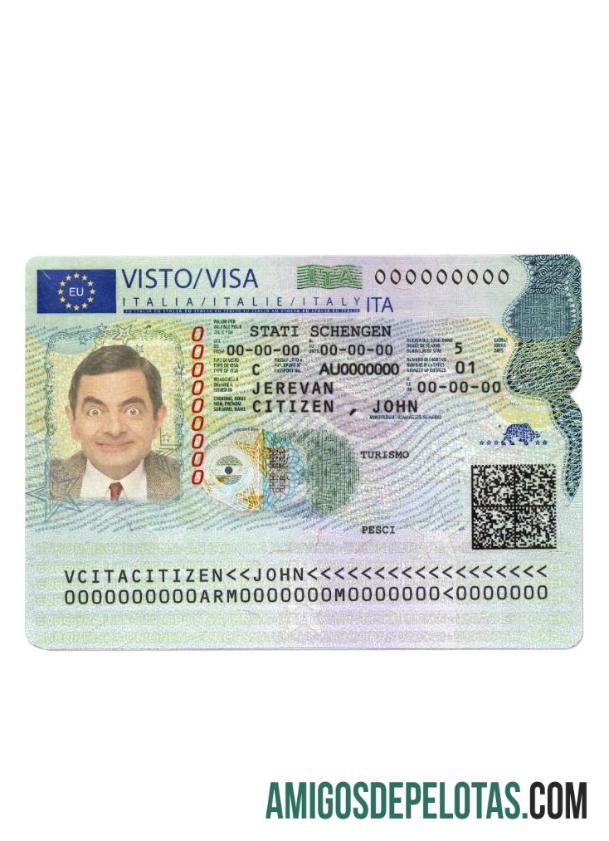 اطالیہ نیا schengen ویزا ٹیمپلیٹ