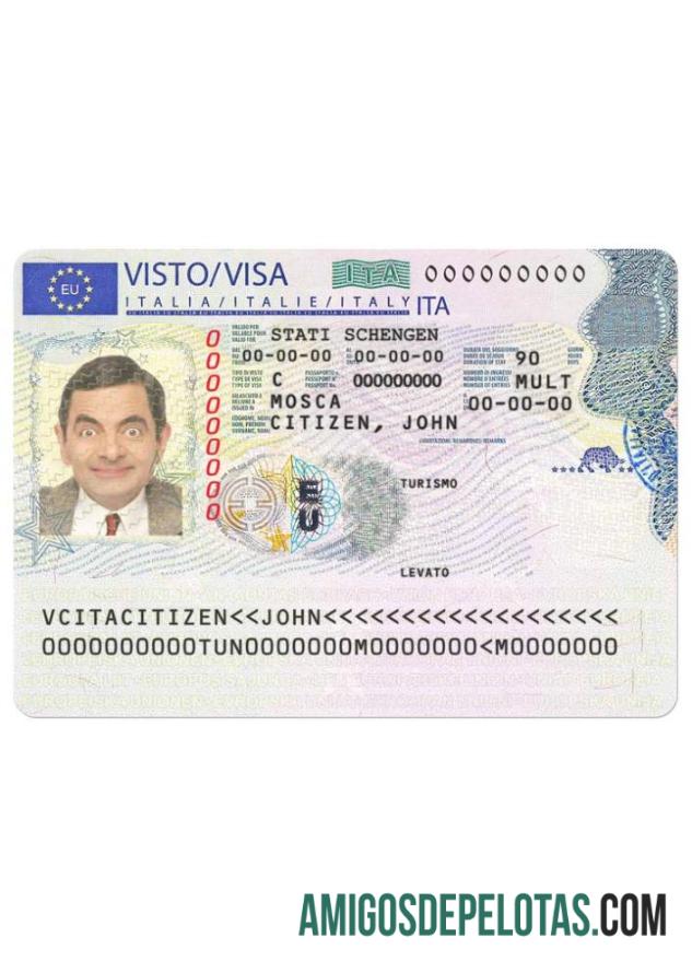 اطالیہ schengen ویزا ورژن 2 ٹیمپلیٹ