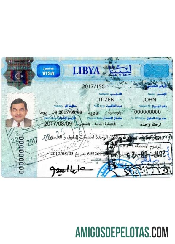 لیبیا سفر ویزا ٹیمپلیٹ