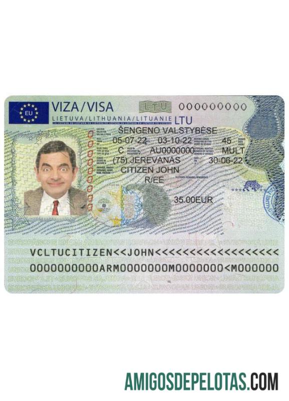 لتھوانیا SCHENGEN ویزا FROM LITHUANIAN EMBASSY (2022) نمونہ