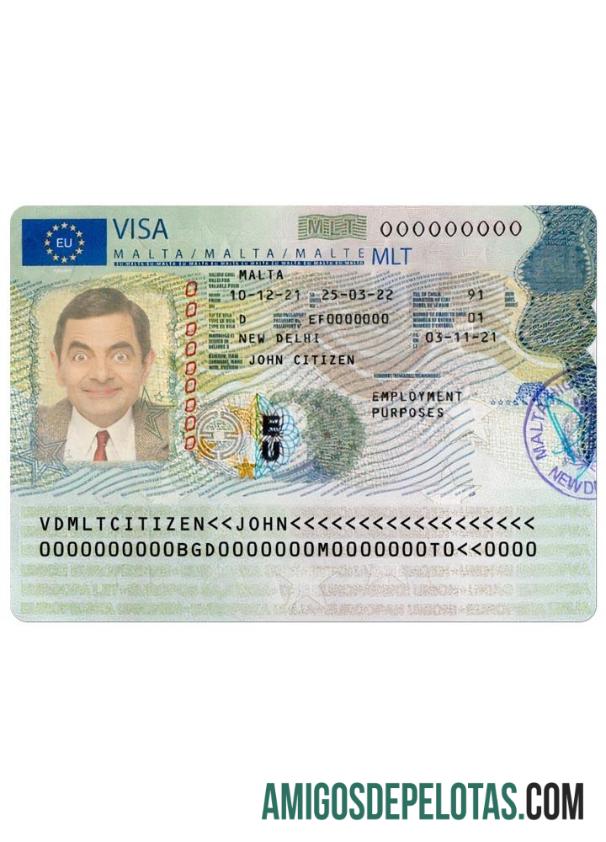 مالٹا سفر ویزا ورژن 2 ماک اپ