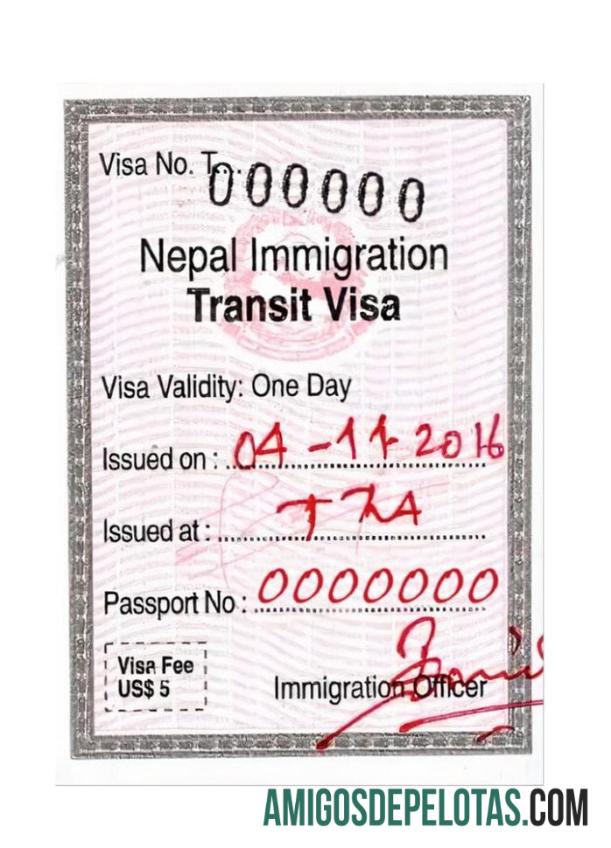 نیپال immigration ویزا نمونہ