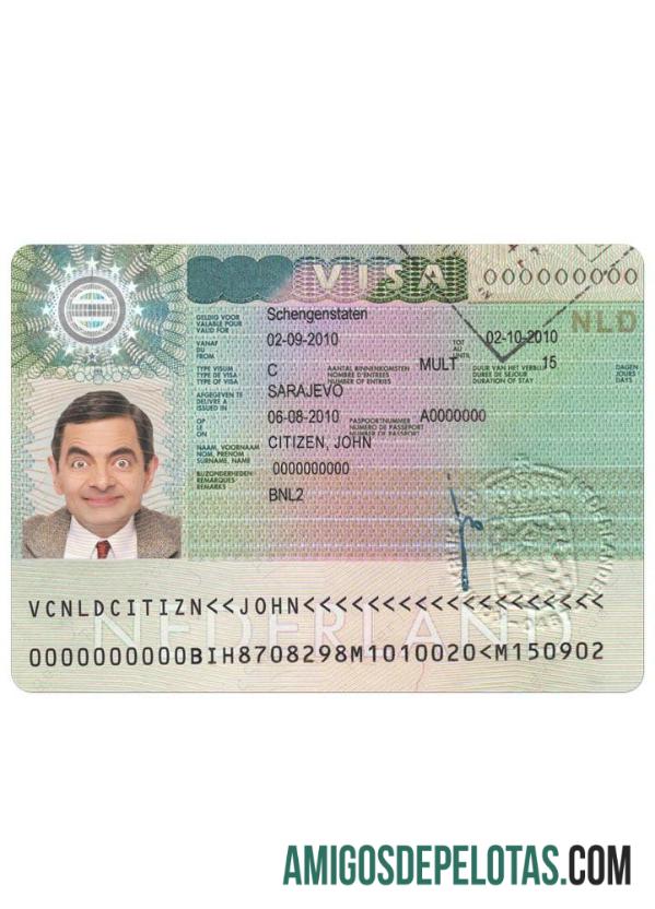 NETHERLAND schengen ویزا نمونہ
