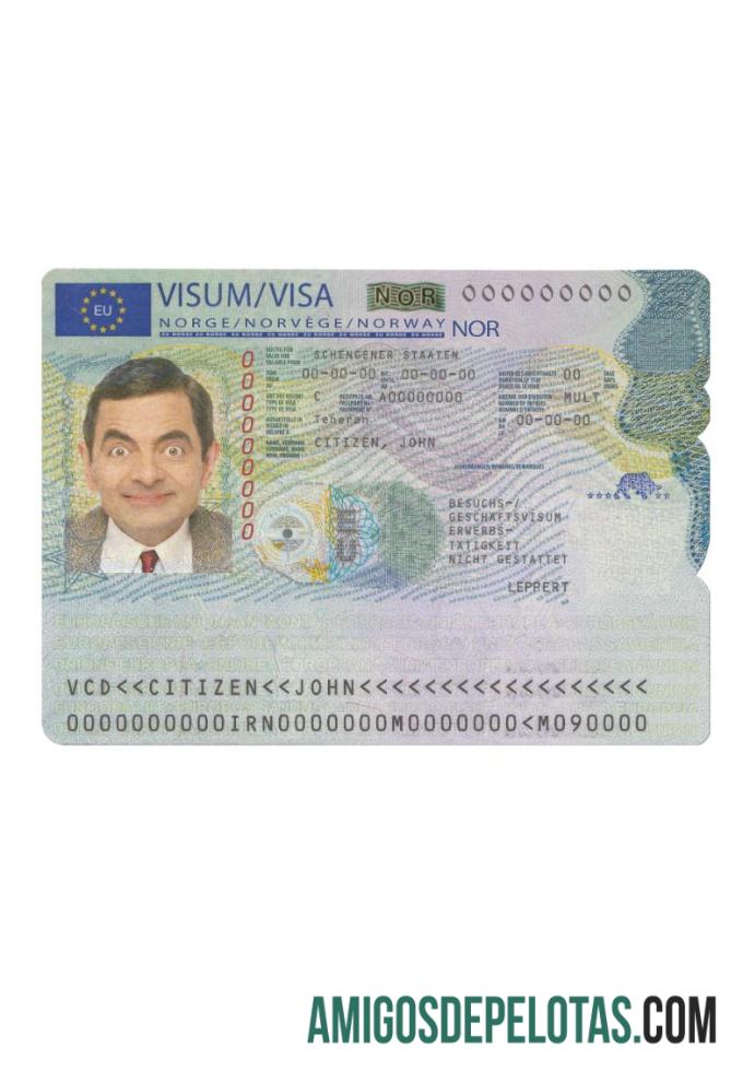 ناروے schengen ویزا نمونہ